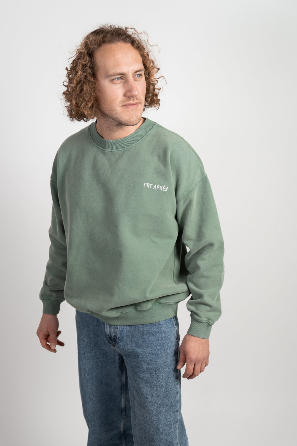 Vintage Washed Sweatshirt – Forrest Green