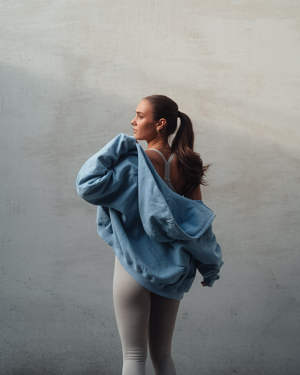 Vintage Washed Zip Jacket - Blue Breeze