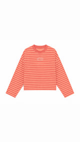 Logo Striped Long Sleeve - Salmon/Orange