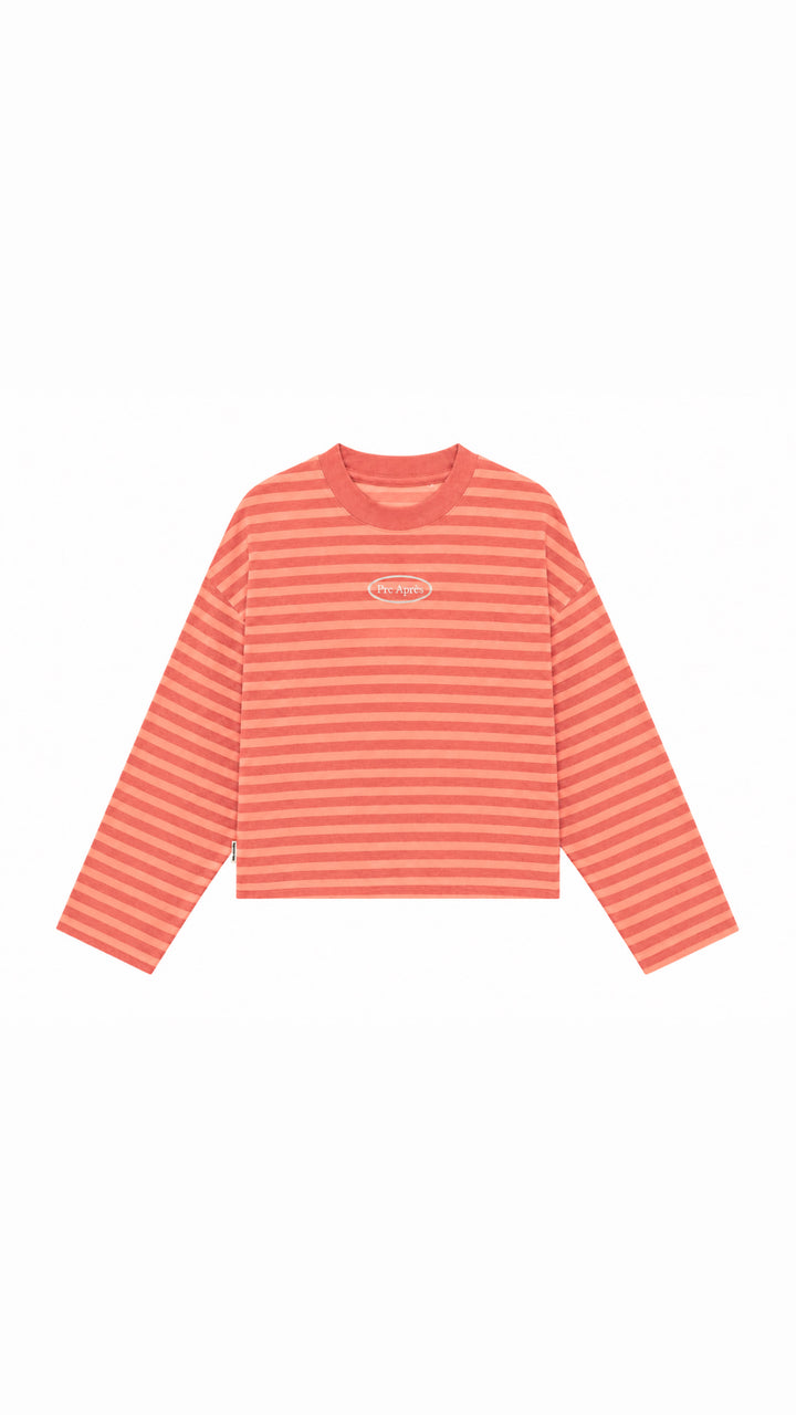 Logo Striped Long Sleeve - Salmon/Orange