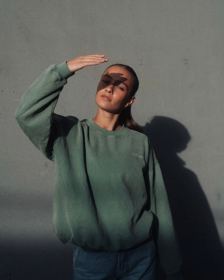 Vintage Washed Sweatshirt – Forrest Green