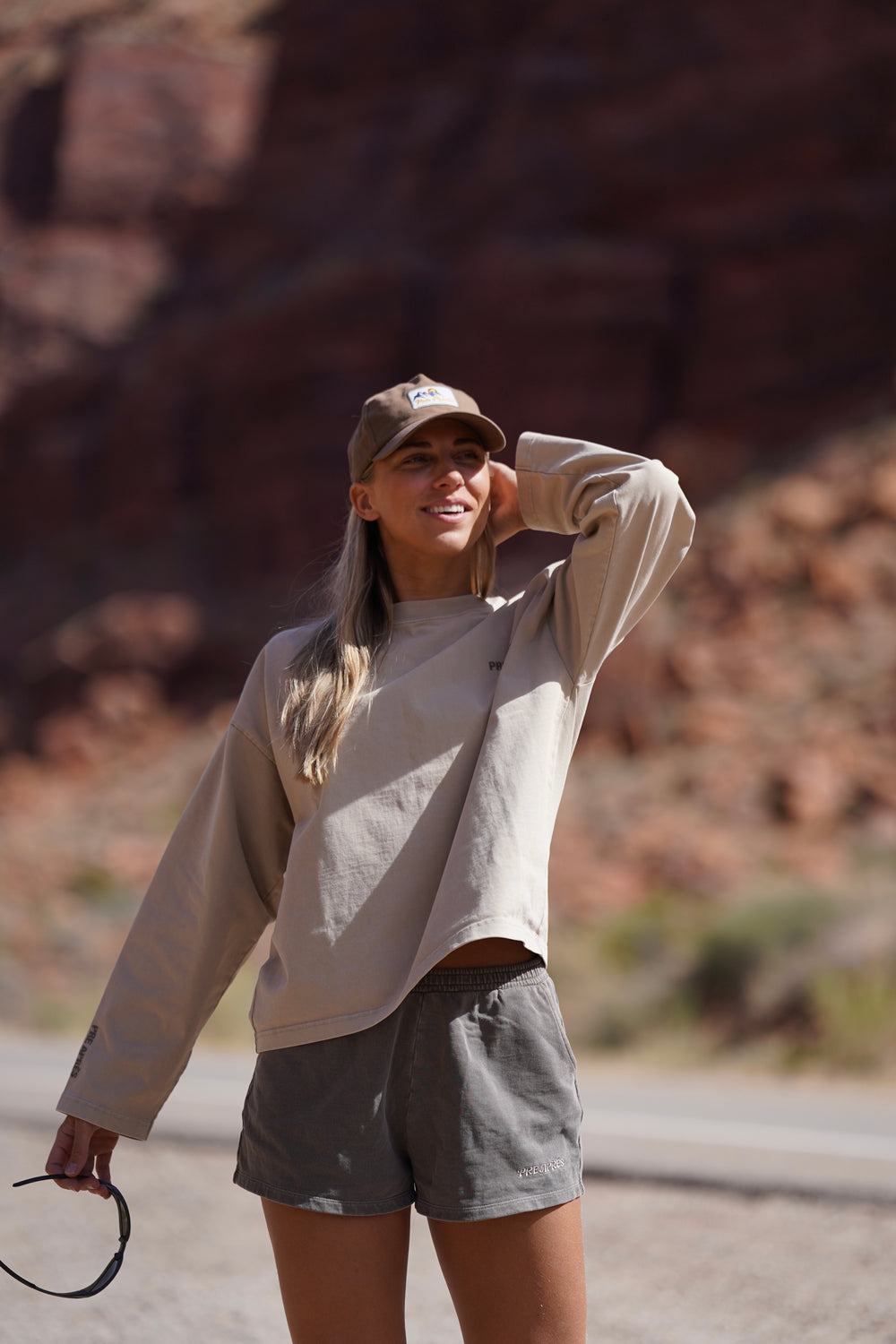 Boxy Maverick Long Sleeve - Khaki Grey
