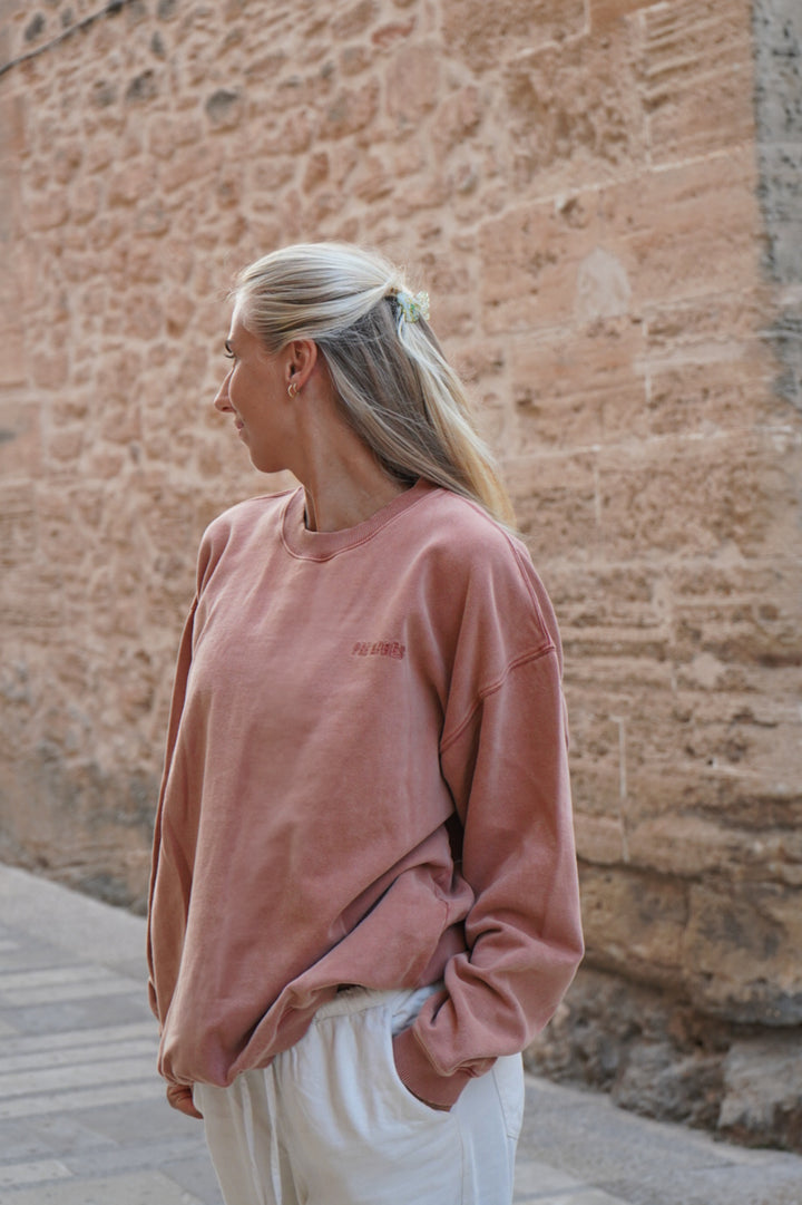 Vintage Washed Sweatshirt – Rusty Red