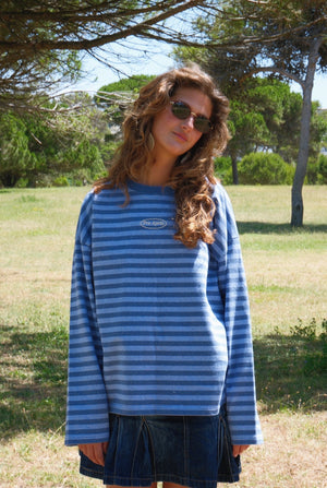 Logo Striped Long Sleeve - Blue/Blue