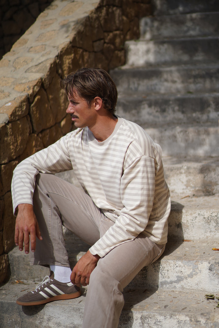 Boxy Long Sleeve - Grey/White