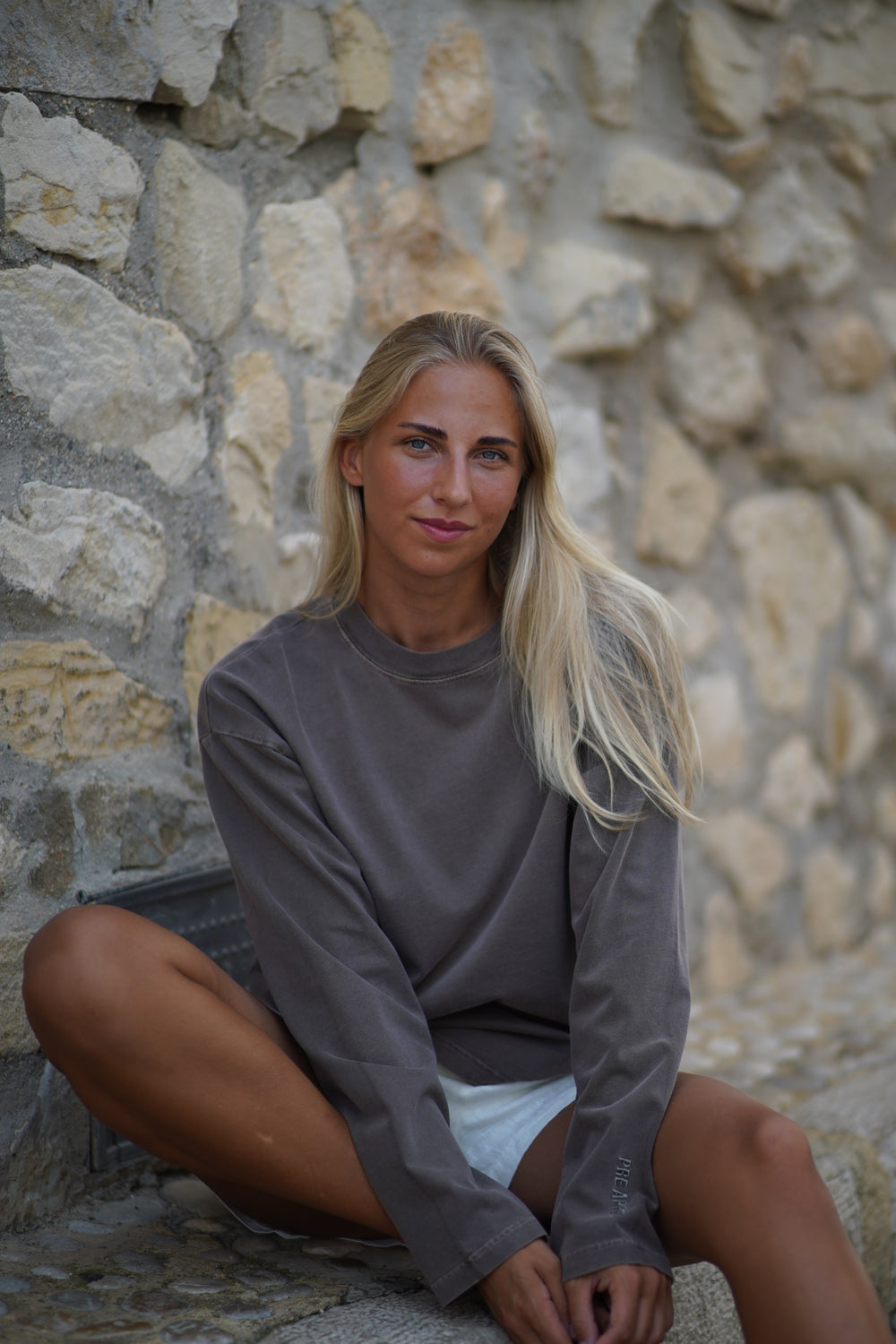 Boxy Washed Long Sleeve - Soft Brown