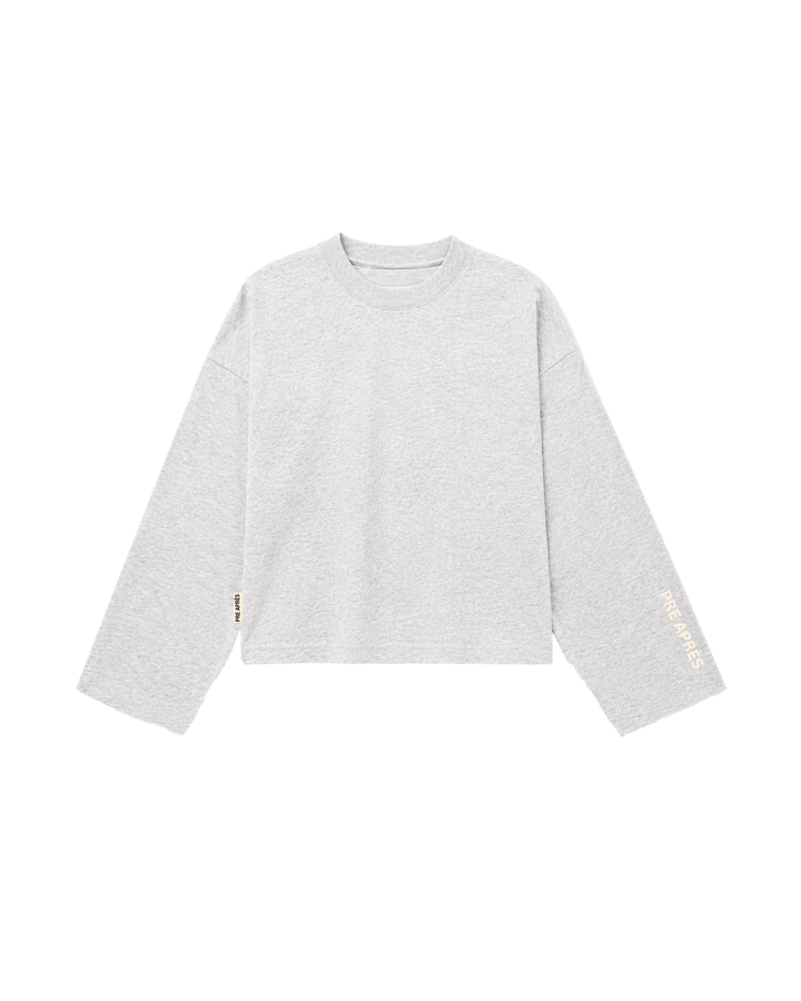 Boxy Long Sleeve- Grey Melange