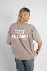 Great Outdoors Oversized Tee - Rustic Brown