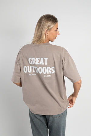 Great Outdoors Oversized Tee - Rustic Brown