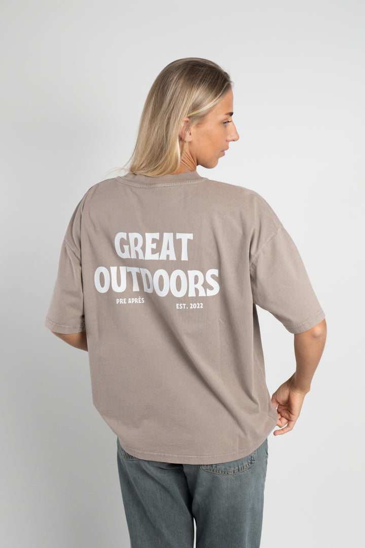 Great Outdoors Oversized Tee - Rustic Brown