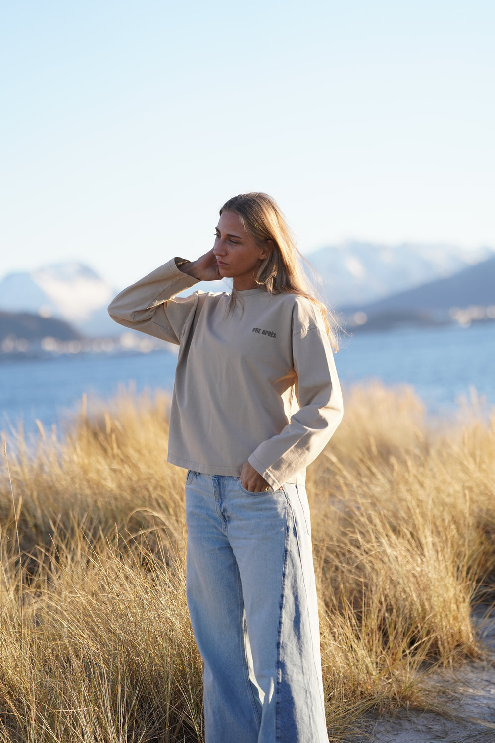 Boxy Maverick Long Sleeve - Khaki Grey