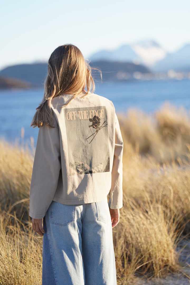 Boxy Maverick Long Sleeve - Khaki Grey