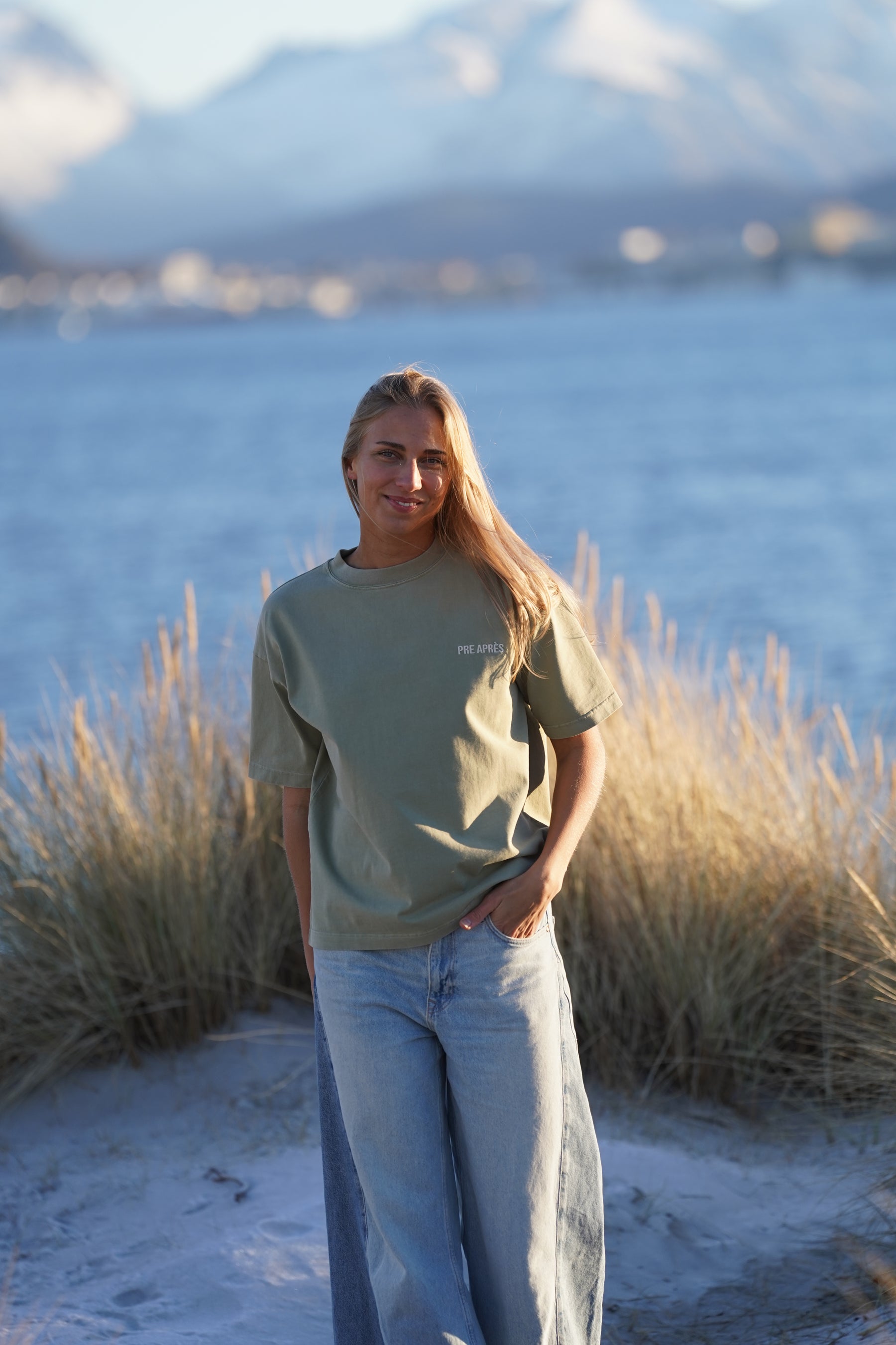 Drop Point Tee - Oil Green