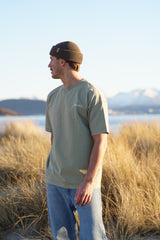 Drop Point Tee - Oil Green