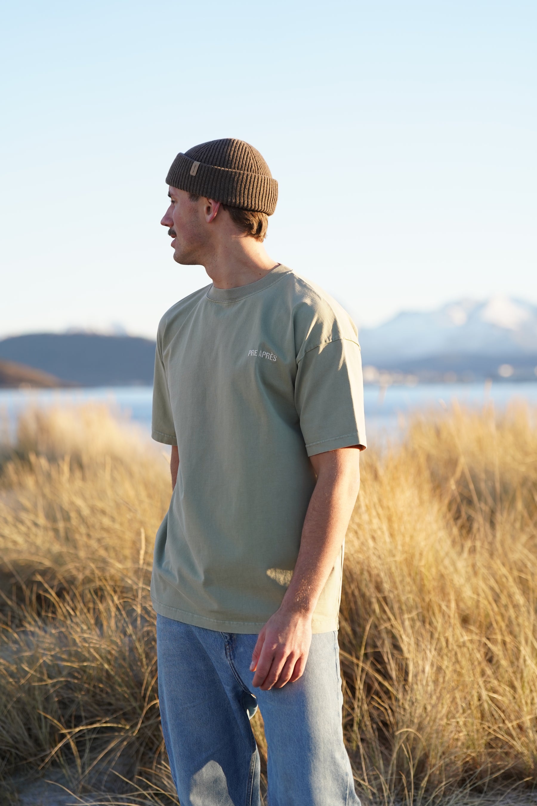 Drop Point Tee - Oil Green