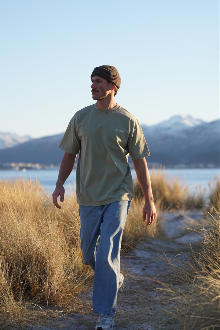 Drop Point Tee - Oil Green