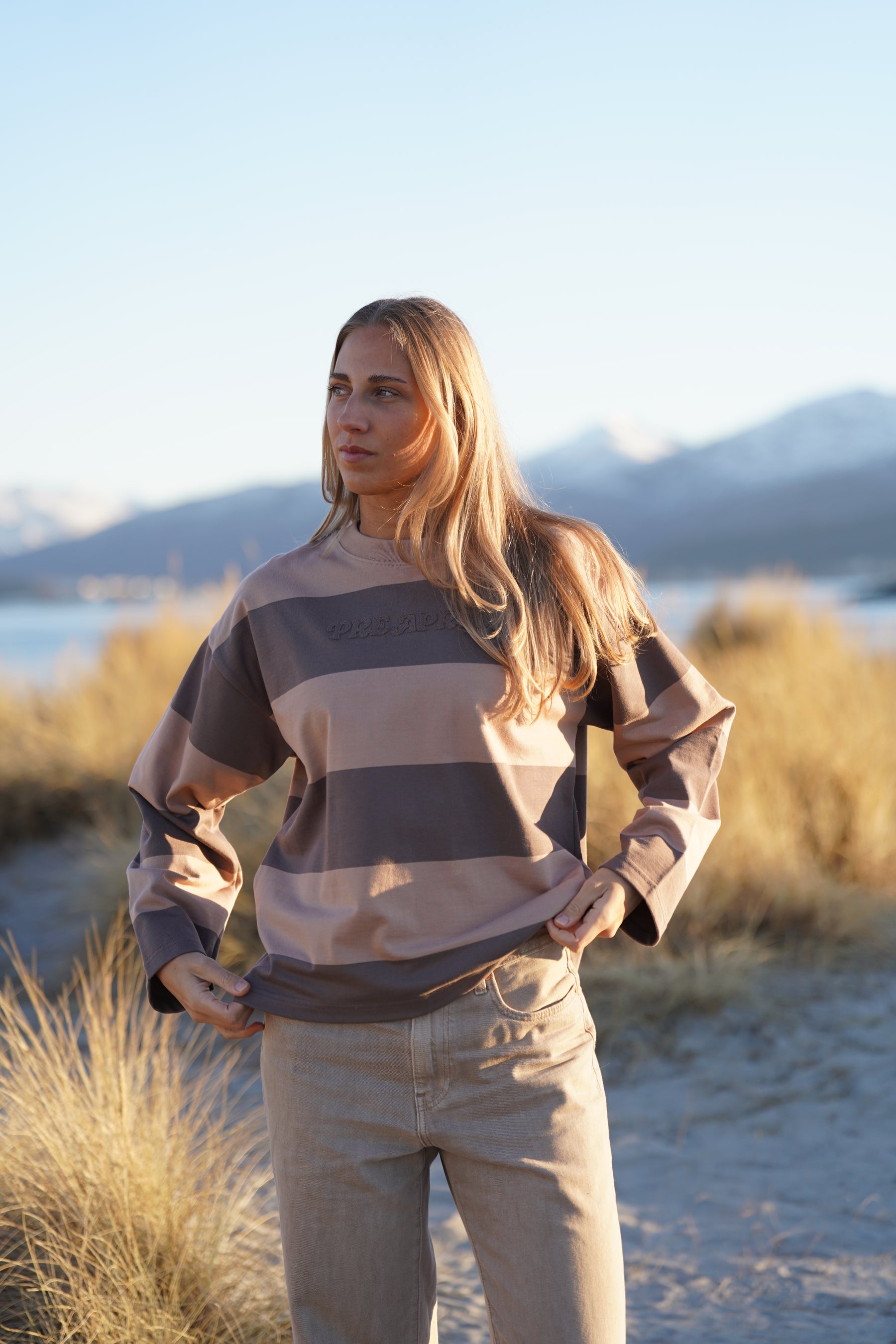 Distressed Striped Long sleeve - Brown/Brown