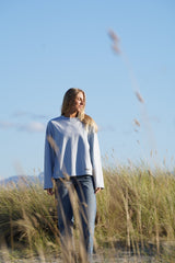 Boxy Long Sleeve - Blue Ice Melange