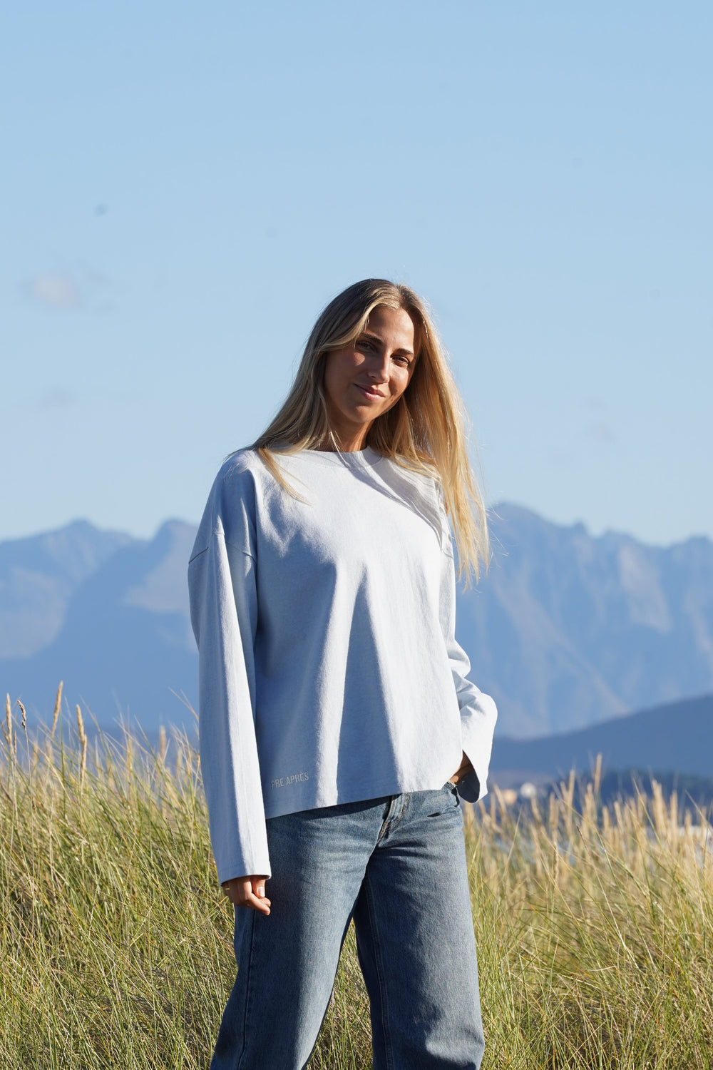 Boxy Long Sleeve - Blue Ice Melange