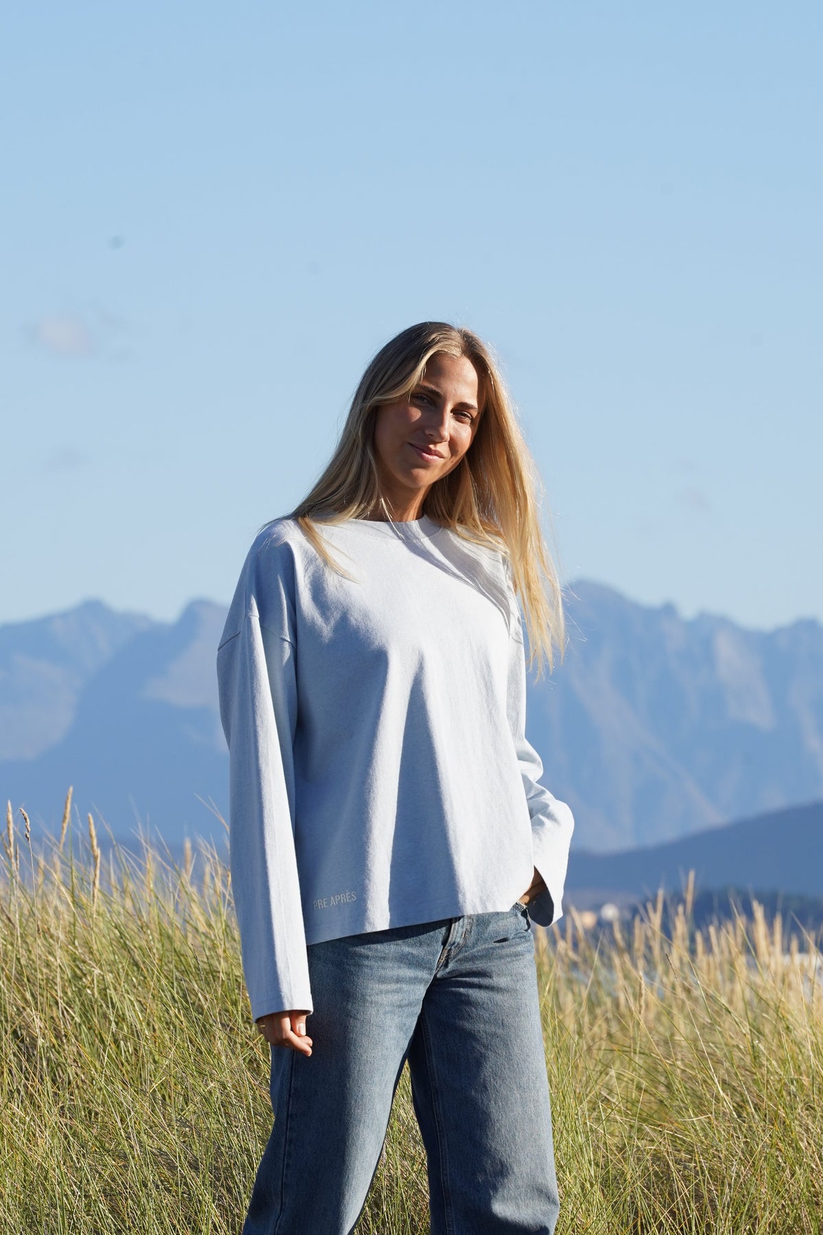 Boxy Long Sleeve - Blue Ice Melange