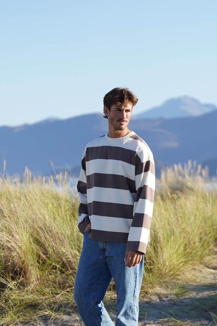 Heavy Striped Long sleeve - Brown/White