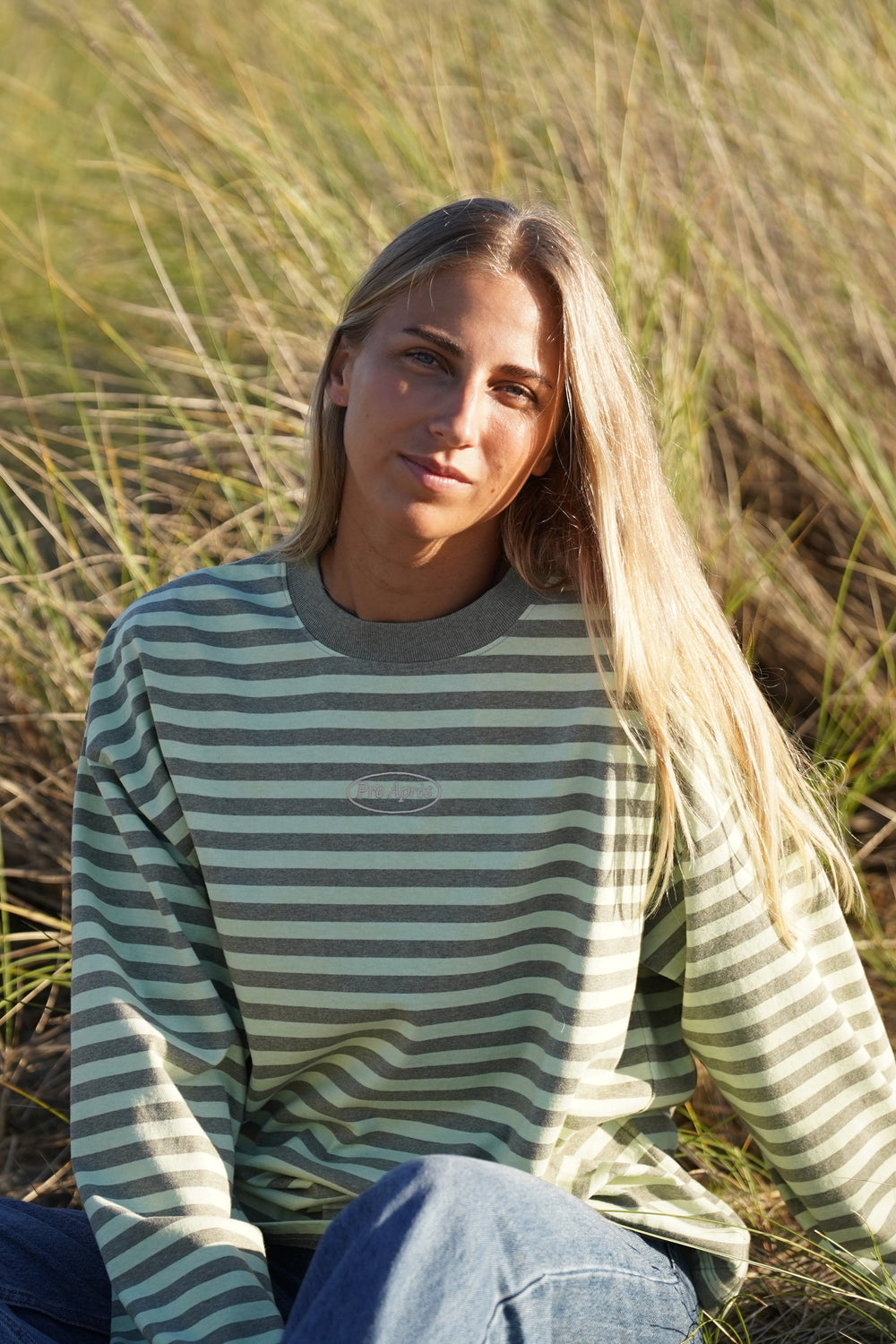 Logo Striped Long Sleeve - Green/Lime