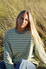Logo Striped Long Sleeve - Green/Lime