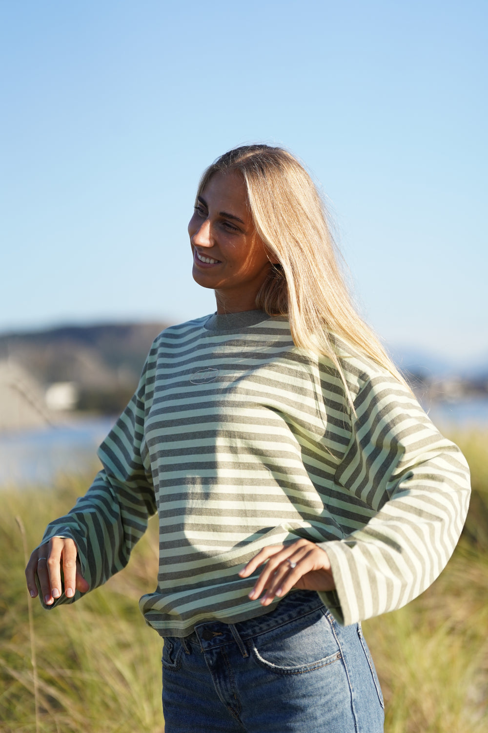 Logo Striped Long Sleeve - Green/Lime