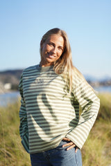 Logo Striped Long Sleeve - Green/Lime