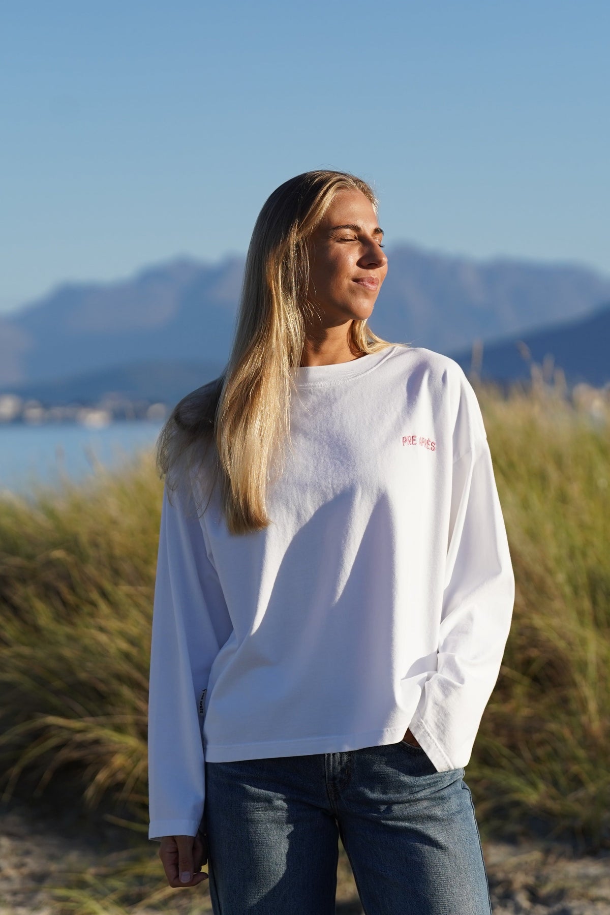 Native Long Sleeve - White/Cherry