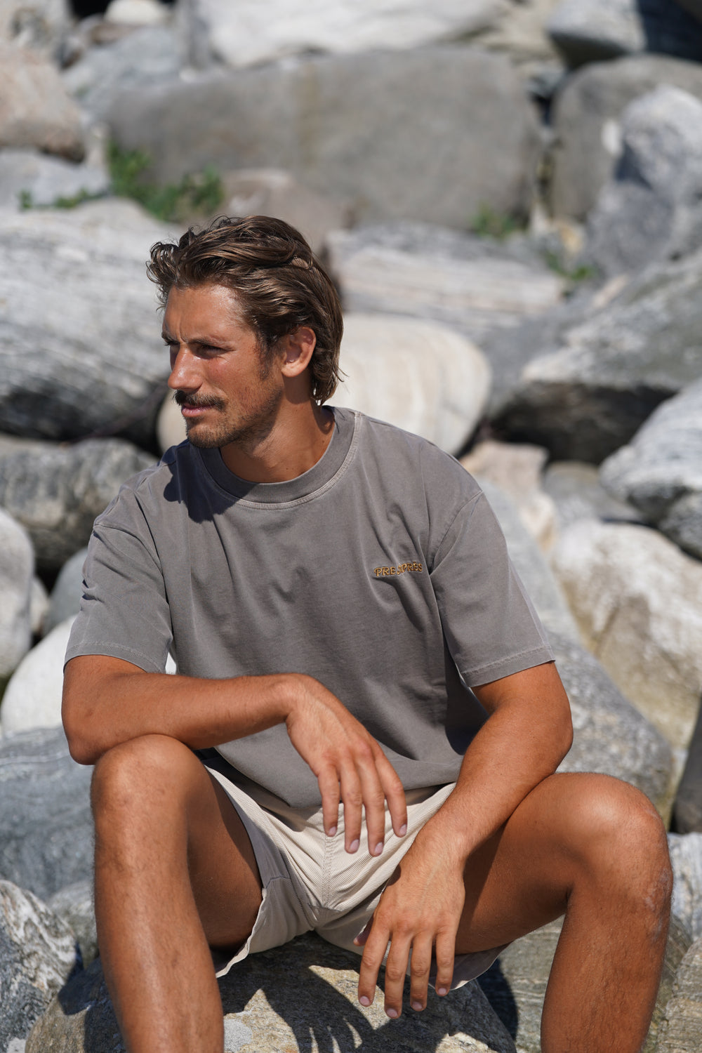 Base Washed Tee - Soft Brown