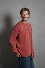 Distressed Long Sleeve - Brick Red