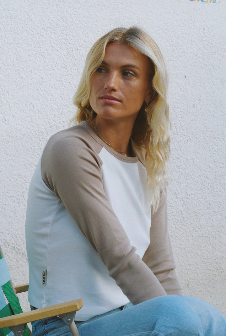 Duo Long Sleeve (w)- Brown/White