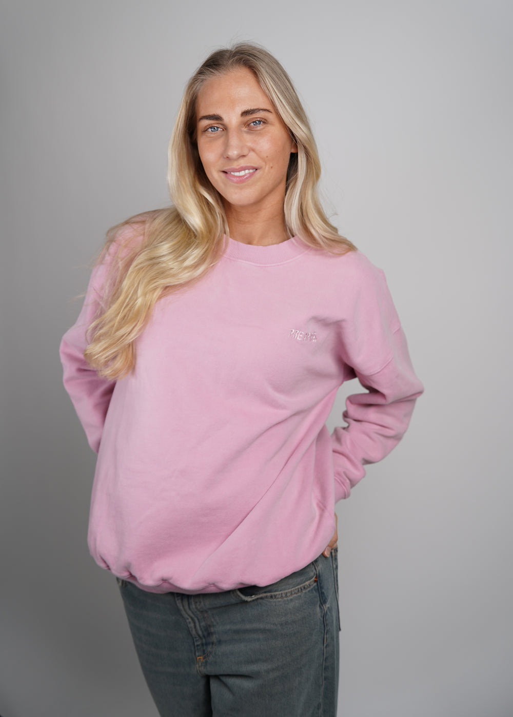 Vintage Washed Sweatshirt - Soft Pink