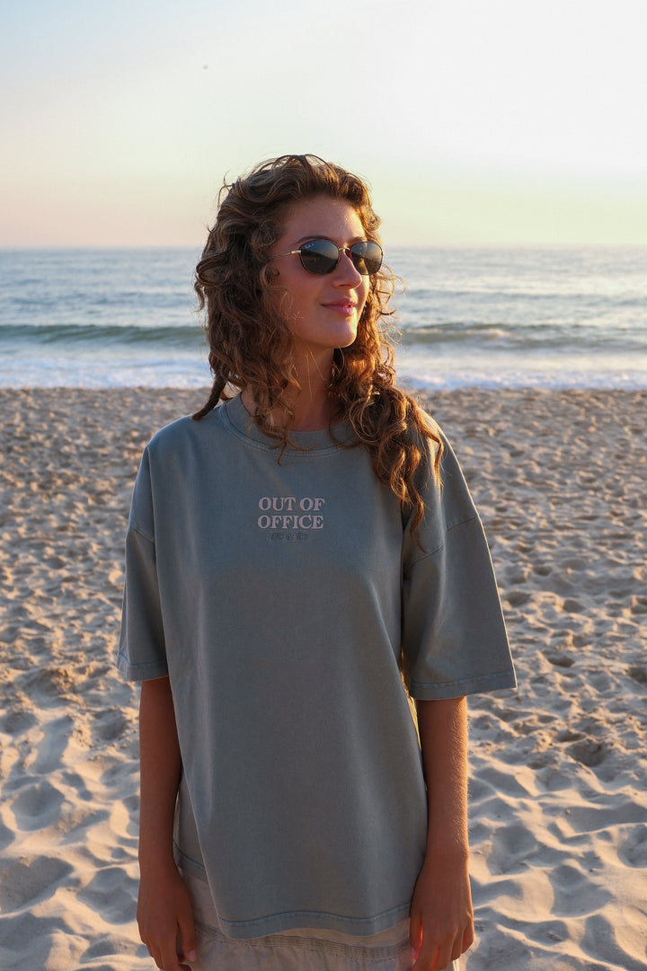 Out of Office Tee - Green Stone