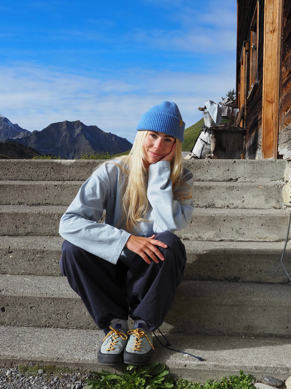 Wool Beanie - Blue Sky