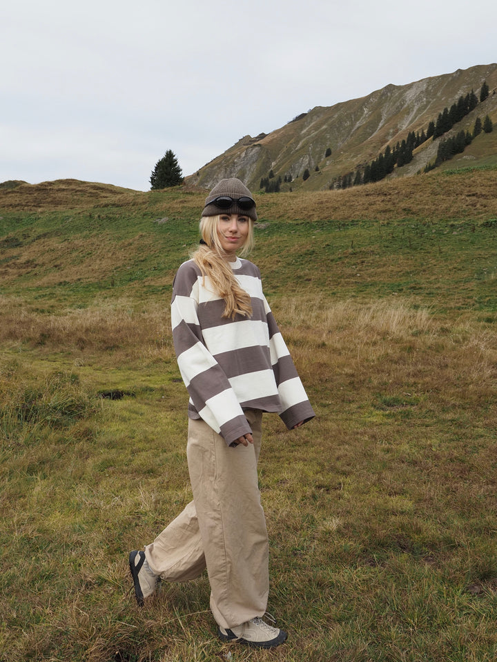 Heavy Striped Long sleeve - Brown/White