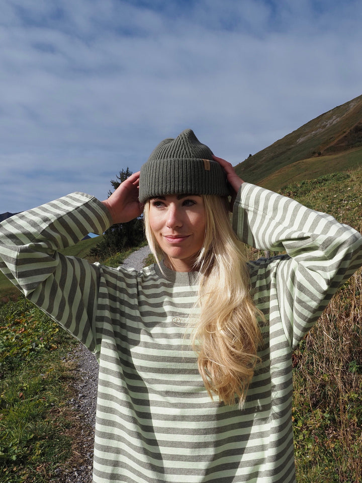 Wool Beanie - Green Stone