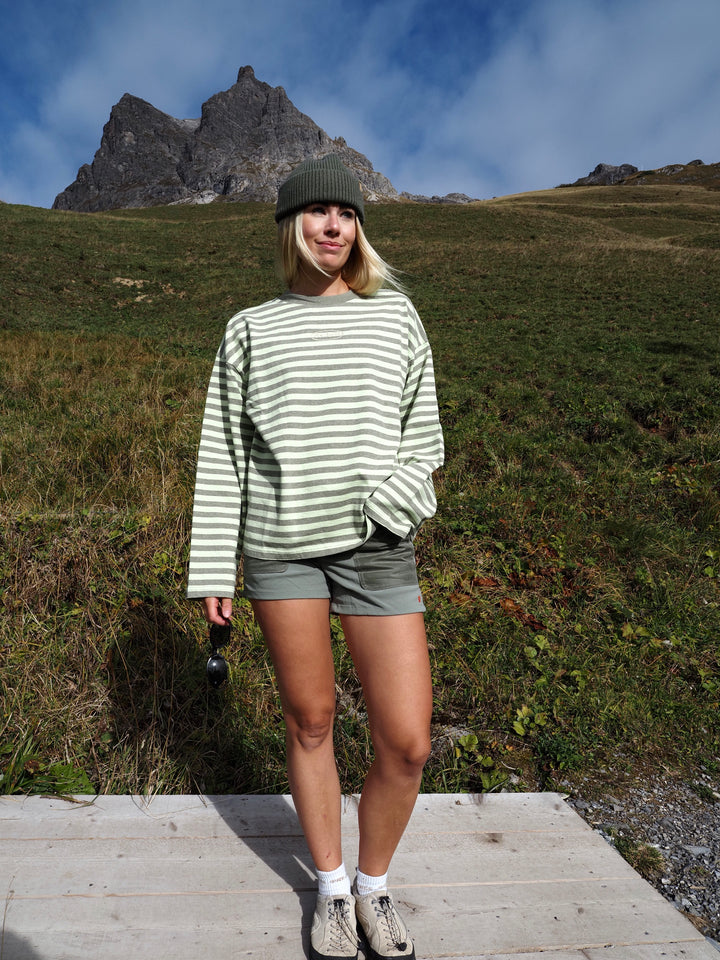 Logo Striped Long Sleeve - Green/Lime